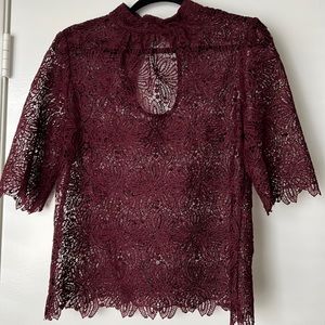 TRINA TURK 🎁 Short sleeve lace blouse top Size Medium